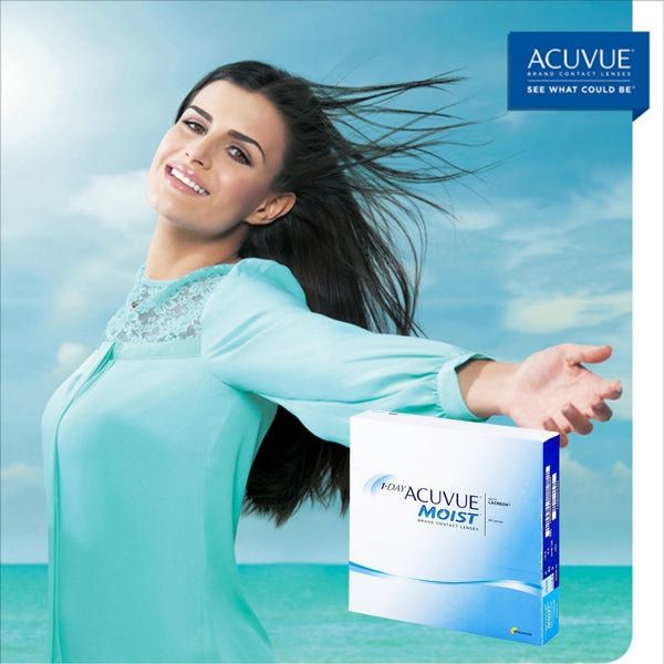 1 Day Acuvue Moist Daily Disposable Contact Lenses 90pk from Johnson & Johnson | anytimecontacts.com.au