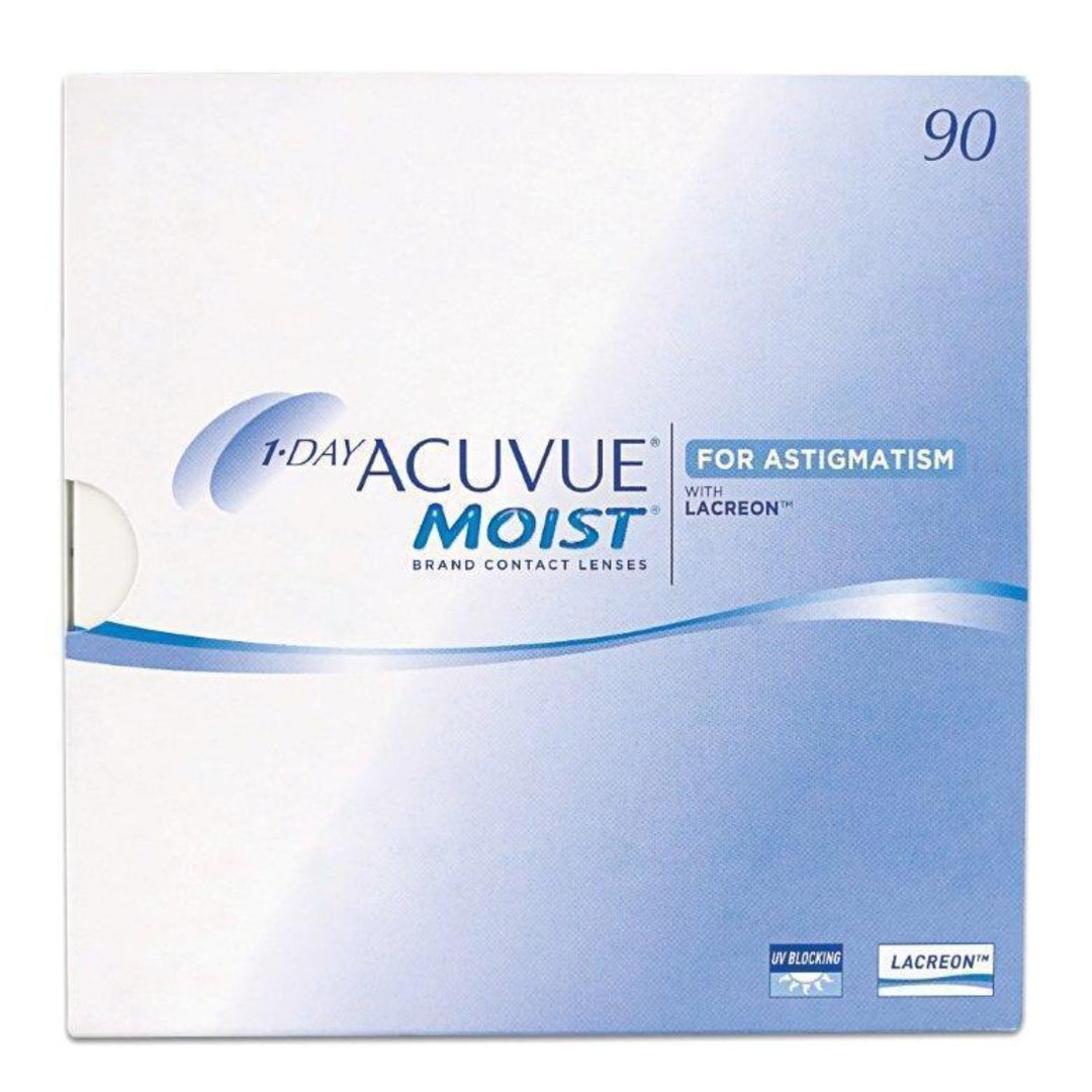1 Day Acuvue Moist for Astigmatism daily disposable soft toric contact lenses 90pk from Johnson & Johnson | anytimecontact.com.au